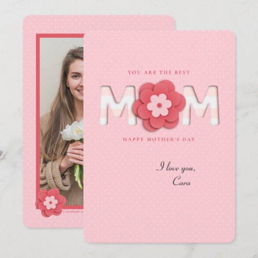 De beste mama fotokaart kaart (Voorkant / Achterkant)