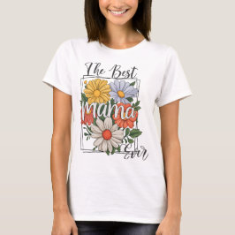 De beste mama ooit bloemenprint t-shirt