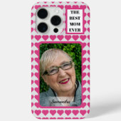 De beste mama ooit fotonaam roze harten Case-Mate iPhone case (Achterkant)