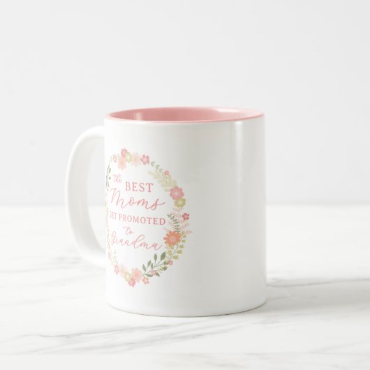 De beste mama's worden gepromoot naar oma tweekleurige koffiemok (Voorkant links)