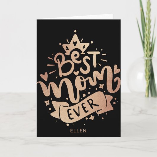 De beste mamma ooit Black Gold Typografie Momther' Kaart (Voorkant)