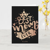 De beste mamma ooit Black Gold Typografie Momther' Kaart (Gele Bloem)