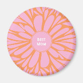 De beste mams floral burst pastel oranje roze magneet (Voorkant)