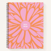 De beste mams floral burst pastel oranje roze notitieboek (Voorkant)