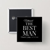 De beste man bruiloft vierkante button 5,1 cm (Voorkant /achterkant)