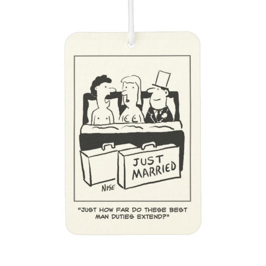 De beste man zit in bed met bride & Groom Luchtverfrisser (Voorkant)