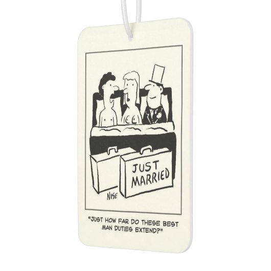 De beste man zit in bed met bride & Groom Luchtverfrisser (Links)