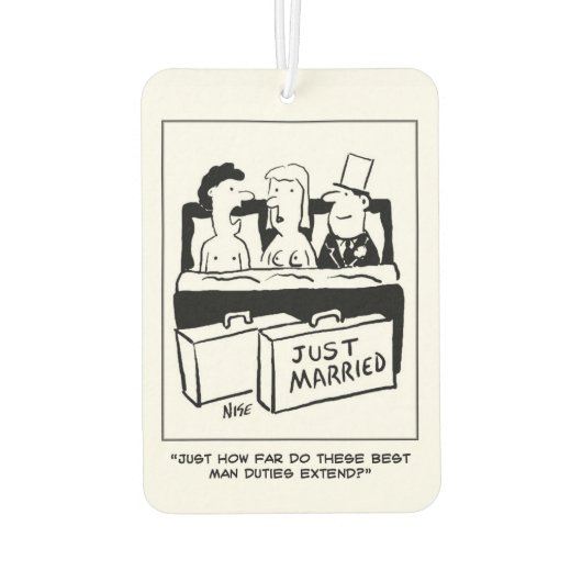 De beste man zit in bed met bride & Groom Luchtverfrisser (Achterkant)