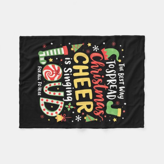 De beste manier om kerstmis te verspreiden is zing fleece deken (Voorkant (Horizontaal))