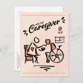 De beste mantelzorger en persoon in een rolstoel briefkaart (Voorkant / Achterkant)