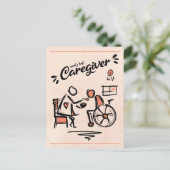 De beste mantelzorger en persoon in een rolstoel briefkaart (Staand voorkant)