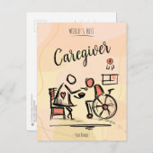 De beste mantelzorger en persoon in een rolstoel briefkaart (Voorkant / Achterkant)