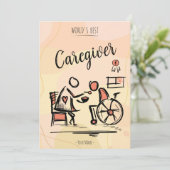 De beste mantelzorger en persoon in een rolstoel feestdagenkaart (Staand voorkant)