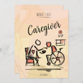 De beste mantelzorger en persoon in een rolstoel feestdagenkaart (Voorkant / Achterkant)