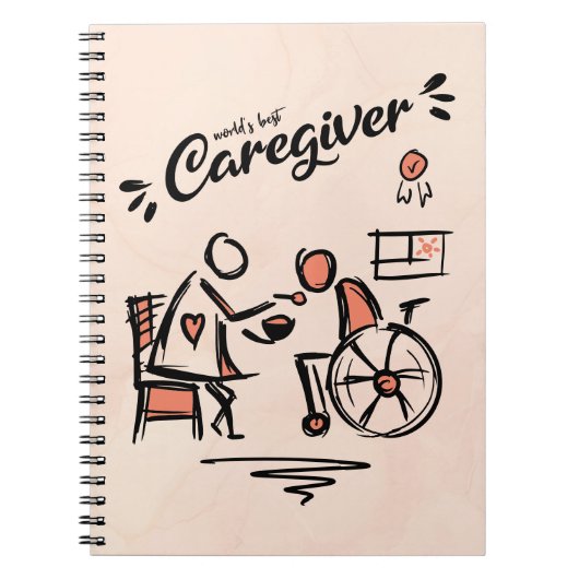 De beste mantelzorger en persoon in een rolstoel notitieboek (Voorkant)