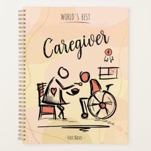 De beste mantelzorger en persoon in een rolstoel planner