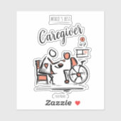 De beste mantelzorger en persoon in een rolstoel sticker (Vel)