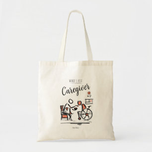 De beste mantelzorger en persoon in een rolstoel tote bag