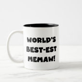 De beste Memaw Black en White T-shirts ter wereld Tweekleurige Koffiemok (Links)