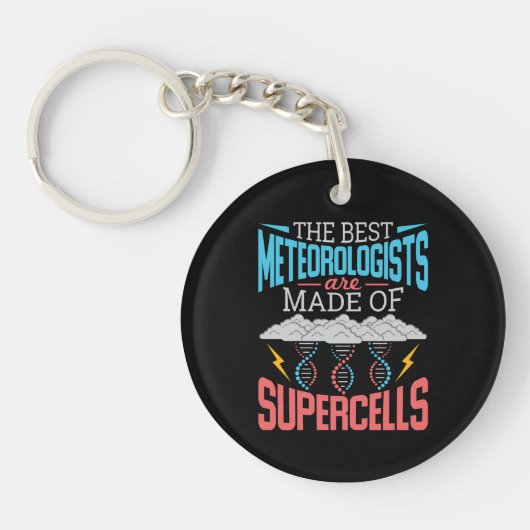 De beste meteorologen supercellen grappig weer sleutelhanger (Voorkant)
