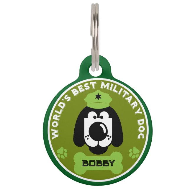 De beste militaire hond ter wereld huisdierpenning (Voorkant)