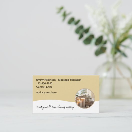 De beste moderne massagetherapeut Spa Visitekaartj Visitekaartje (Staand voorkant)