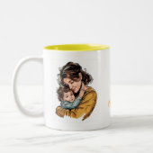 De beste, moeder en kind  foto tweekleurige koffiemok (Links)