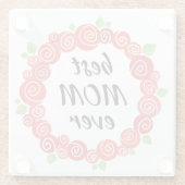 De beste moeder heeft ooit rode rozen met schattig glazen onderzetter (Achterkant)