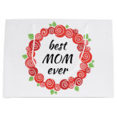 De beste moeder heeft ooit rozen met schattige blo groot cadeauzakje (Voorkant)