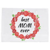 De beste moeder heeft ooit rozen met schattige blo groot cadeauzakje (Achterkant)