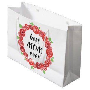 De beste moeder heeft ooit rozen met schattige blo groot cadeauzakje