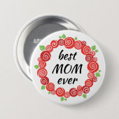 De beste moeder heeft ooit rozen met schattige blo ronde button 7,6 cm (Voorkant /achterkant)