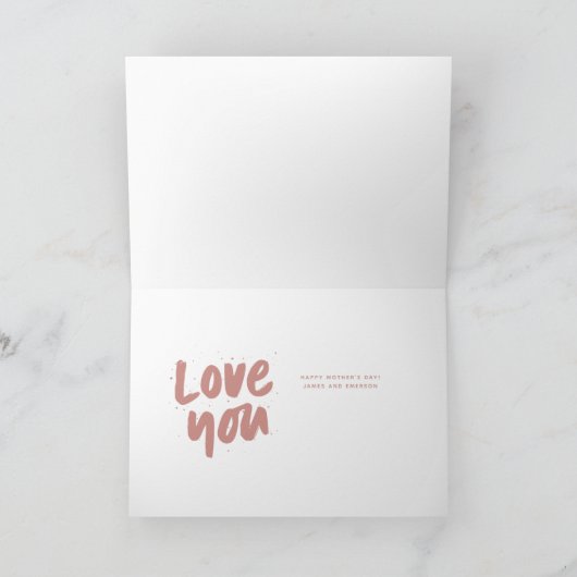 De beste moeder heeft twee foto's roos Moederdag Kaart (Binnen)