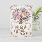 De Beste Moeder Ooit Bloemkaart Feestdagenkaart (Staand voorkant)