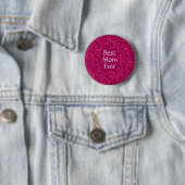 De beste moeder ooit elegante roze zwemmen ronde button 5,7 cm (In situ)