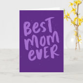 De beste moeder ooit gedurfde moderne paarse Moede Kaart (Gele Bloem)