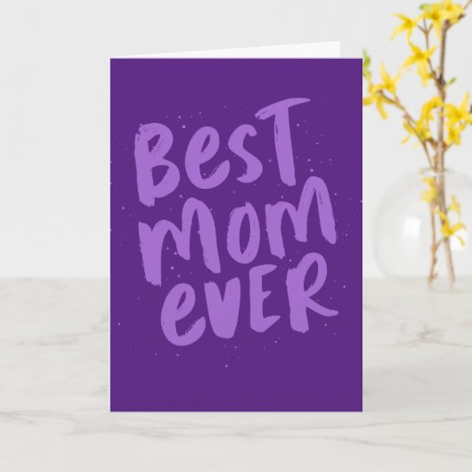 De beste moeder ooit gedurfde moderne paarse Moede Kaart (Gele Bloem)
