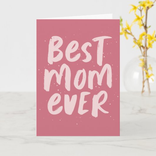 De beste moeder ooit gewaagde trendy roze Moederda Kaart (Gele Bloem)