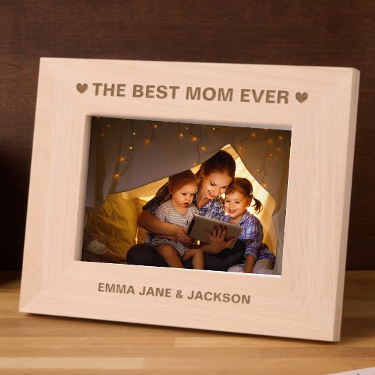 De beste moeder ooit harten en namen gegraveerde lijstjes