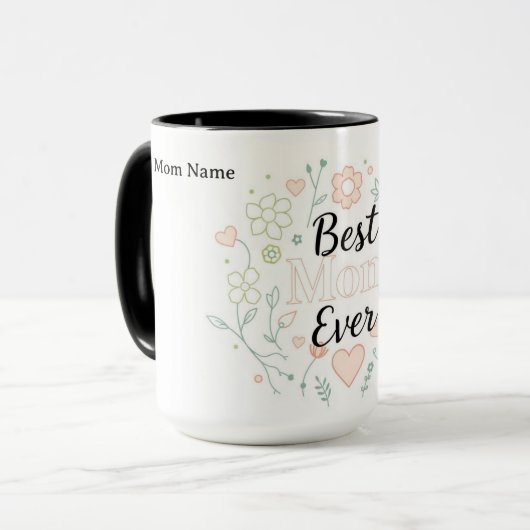 De Beste Moeder Ooit | Luxe Keramisch Cadeau Mok (Voorkant links)