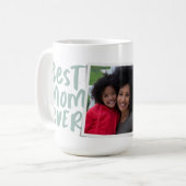 De beste moeder ooit moderne fotografie-groene Moe Koffiemok (Voorkant links)