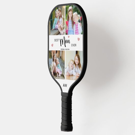 De beste moeder ooit Moederdagen met Initialen Pickleball Paddle (Links)