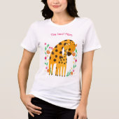 "De beste moeder" Schattigee Giraffe Moeder en Bab Tri-Blend Shirt (Voorkant)