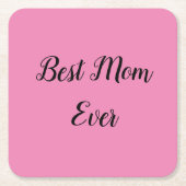 De beste moeder sms-roze kartonnen onderzetters (Voorkant)