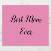 De beste moeder sms-roze sparkling wijnetiket (Enkel label)