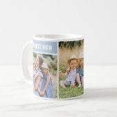 De Beste Moeder Stofblauw Foto Collage Koffiemok (Voorkant links)