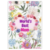 De beste moeder ter wereld - Bloemenklembord van l Klembord (Achterkant)