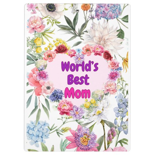 De beste moeder ter wereld - Bloemenklembord van l Klembord (Achterkant)