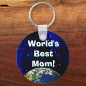 De beste moeder ter wereld. Button Sleutelhanger (Voorkant)