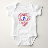 De beste moeder ter wereld. Foto Red Hearts Romper (Voorkant)